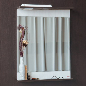 Зеркало Sanflor Толедо 60, венге, северное дерево светлое, с полкой Зеркало Sanflor Толедо 60, венге, северное дерево светлое, с полкой