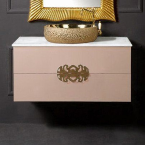 Тумба с раковиной Armadi Art NeoArt 100, капучино с ручками Ajur золото
