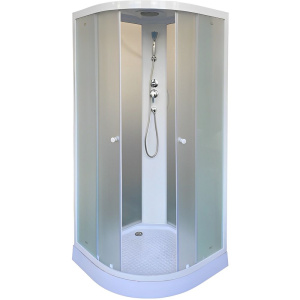 Душевая кабина Parly Effect EF1031 100х100, с низким поддоном, профиль белый, стекло матовое