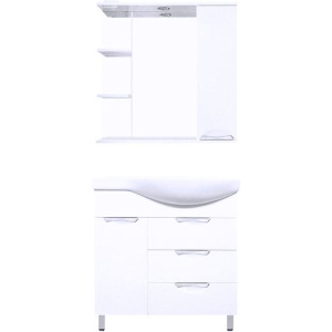 Мебель для ванной Style Line Жасмин 82 L белая, с бельевой корзиной