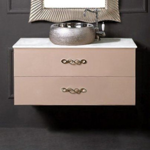 Тумба с раковиной Armadi Art NeoArt 100, капучино с ручками Wave хром