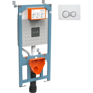 Система инсталляции для унитазов VitrA V12 762-5800-01 с кнопкой смыва Sirius 740-0480 глянцевый хром Система инсталляции для унитазов VitrA V12 762-5800-01 с кнопкой смыва Sirius 740-0480 глянцевый хром