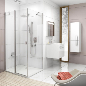 Душевой уголок Ravak Chrome CRV2-100+CPS Transparent, профиль блестящий Душевой уголок Ravak Chrome CRV2-100+CPS Transparent, профиль блестящий