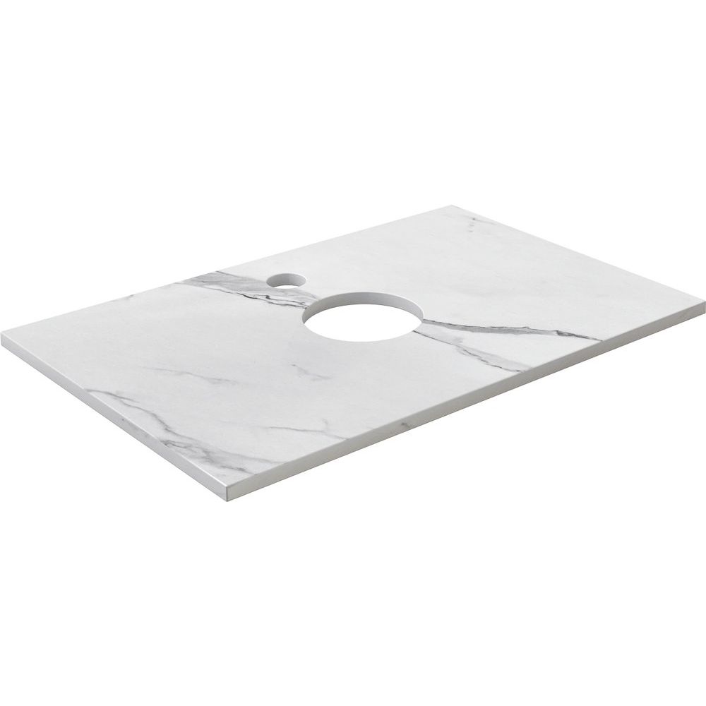 Купить Мебель для ванной DIWO Элиста 80 белый мрамор, с раковиной Moduo 55 Leaf в Москве с доставкой Мебель для ванной DIWO Элиста 80 белый мрамор, с раковиной Moduo 55 Leaf