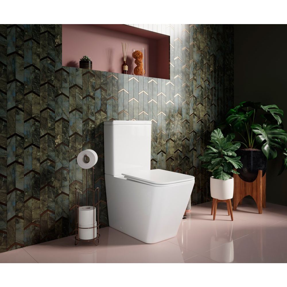 Купить Унитаз-компакт Ceramicanova Cubic CN1803 с микролифтом, безободковый в Москве с доставкой Унитаз-компакт Ceramicanova Cubic CN1803 с микролифтом, безободковый