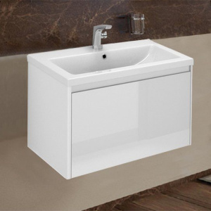 Тумба с раковиной Velvex Klaufs 70.1Y белая, подвесная Тумба с раковиной Velvex Klaufs 70.1Y белая, подвесная