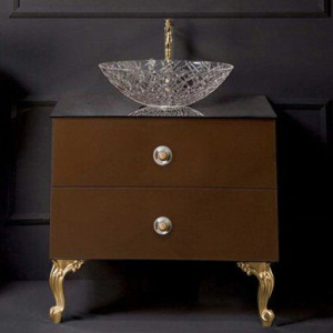 Тумба с раковиной Armadi Art NeoArt 80 шоколад с ручками Flora золото, с ножками Тумба с раковиной Armadi Art NeoArt 80 шоколад с ручками Flora золото, с ножками