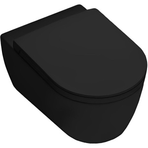 Унитаз подвесной Hatria Fusion A1Y1CC02 безободковый, с микролифтом, черный матовый