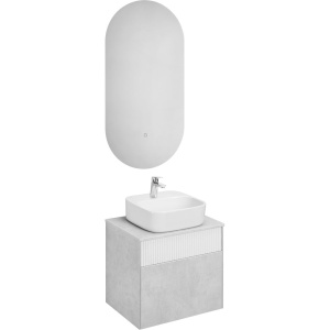 Мебель для ванной AQUATON Марбл 60 слэйт, белая матовая, раковина 1WH501709