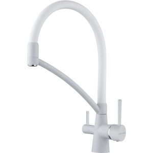 Смеситель для кухни Paulmark Siegen Si213111-431TW, белый матовый с гибким изливом
