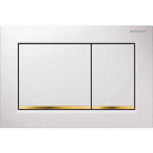 Кнопка смыва Geberit Omega 30 115.080.KK.1 белая/золото