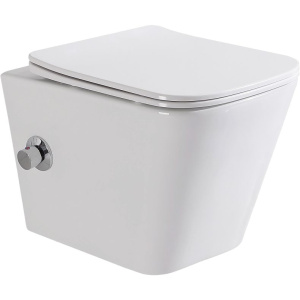 Унитаз подвесной BelBagno Due BB3103CHR-BS/SC с микролифтом, со смесителем и функцией биде