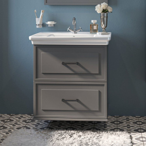 Тумба с раковиной Sanflor Модена 75, подвесная, серая