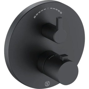 Термостатический смеситель Kludi Nova Fonte 208303915 для ванны с душем, черный, с внутренней частью 88011 Термостатический смеситель Kludi Nova Fonte 208303915 для ванны с душем, черный, с внутренней частью 88011