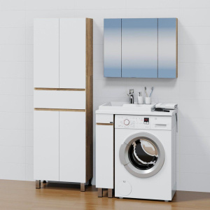 Мебель для ванной СаНта Марс 19 L под стиральную машину, напольная, 1 дверца, янтарная