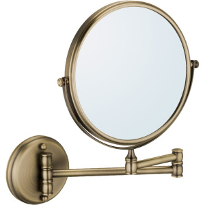 Косметическое зеркало Fixsen Antik FX-61121 без подсветки, двухстороннее, телескопическое, поворотное, античная латунь Косметическое зеркало Fixsen Antik FX-61121 без подсветки, двухстороннее, телескопическое, поворотное, античная латунь