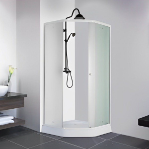 Душевой уголок Parly ZEP911FR 90x90, с поддоном, профиль белый, стекло матовое