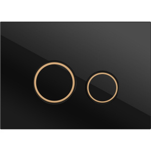 Кнопка смыва Cersanit Twins 63534 c рамкой, черная матовая