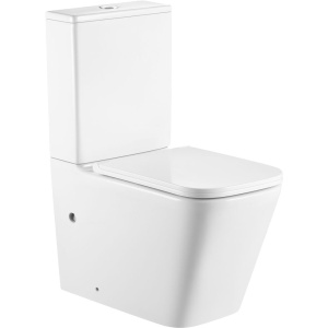 Унитаз-компакт SantiLine SL-5028 безободковый, с микролифтом, система смыва Tornado