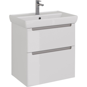 Тумба с раковиной Lemark Buno 70 белая глянцевая, 2 ящика Тумба с раковиной Lemark Buno 70 белая глянцевая, 2 ящика