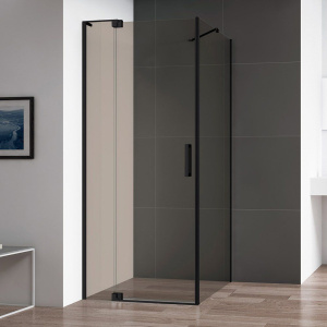 Душевой уголок Cezares Slider AH 1 80-100/110 BR Nero профиль черный, стекло бронза