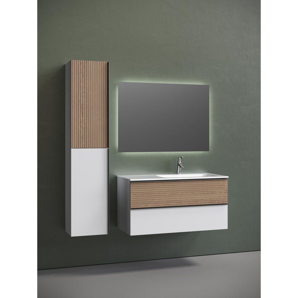 Купить Мебель для ванной Sancos Delta 100 R дуб светлый, белый в Москве с доставкой Мебель для ванной Sancos Delta 100 R дуб светлый, белый