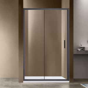 Душевая дверь в нишу Vincea Garda VDS-1G140CLGM 140 см, профиль вороненая сталь, стекло прозрачное