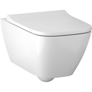 Унитаз подвесной с сиденьем микролифт Geberit Smyle Square 500.683.01.2 безободковый