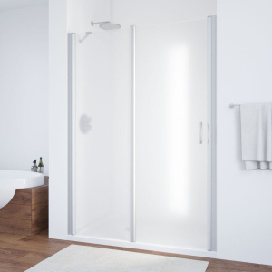 Душевая дверь в нишу Vegas Glass EP-F-1 145 07 10 L профиль матовый хром, стекло сатин