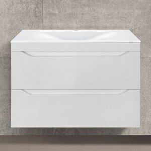 Тумба с раковиной Vincea Fine 80 белая глянцевая