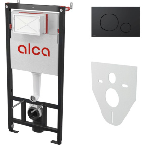 Система инсталляции для унитазов AlcaPlast AM101/1120-4:1 RU M678-0001 кнопка смыва черная