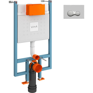 Система инсталляции для унитазов VitrA V-Fix Core 738-5800-01 с кнопкой смыва Sirius 740-0485 матовый хром
