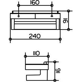 Полка Keuco Collection Moll со стеклоочистителем, антрацит