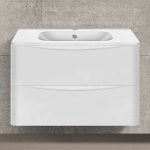 Тумба с раковиной Vincea Paola 80 белая глянцевая