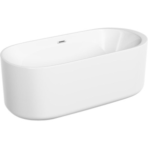 Акриловая ванна Sancos Fiori FB04 170x80 см, отдельностоящая, овальная, с каркасом, со сливом-переливом