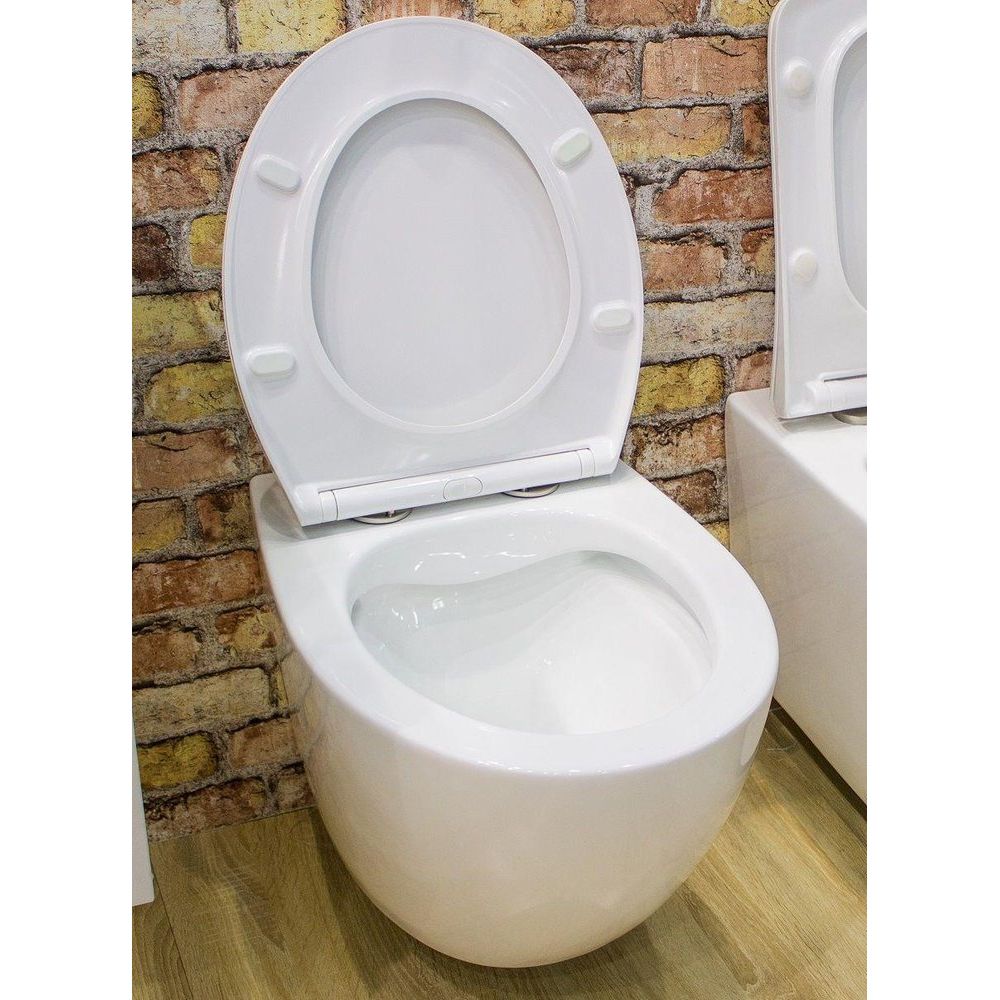 Купить Унитаз подвесной Art&Max Elegant AM9316CHR/SC безободковый, с микролифтом, белый в Москве с доставкой Унитаз подвесной Art&Max Elegant AM9316CHR/SC безободковый, с микролифтом, белый