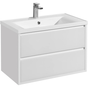 Тумба с раковиной Aquaton Римини 80 1A2267K3RN010 белый глянец