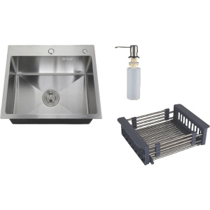 Мойка кухонная РМС MR-5050 c корзиной и дозатором, нержавеющая сталь Мойка кухонная РМС MR-5050 c корзиной и дозатором, нержавеющая сталь