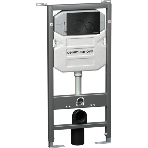 Система инсталляции для унитазов Ceramicanova Envision Round CN1001B кнопка черная матовая