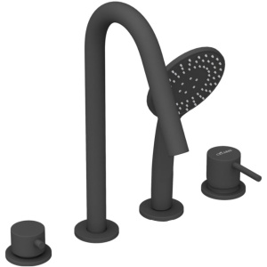 Смеситель на борт ванны Cezares Leaf BVDM4-L-NOP черный матовый Смеситель на борт ванны Cezares Leaf BVDM4-L-NOP черный матовый