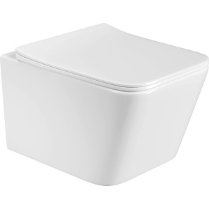 Унитаз подвесной BOND Cube F04-10 безободковый, с микролифтом, белый Унитаз подвесной BOND Cube F04-10 безободковый, с микролифтом, белый