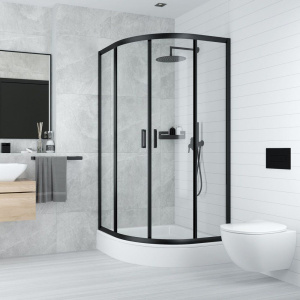 Душевой уголок Ceruttispa Viva 100B 100x100, профиль черный