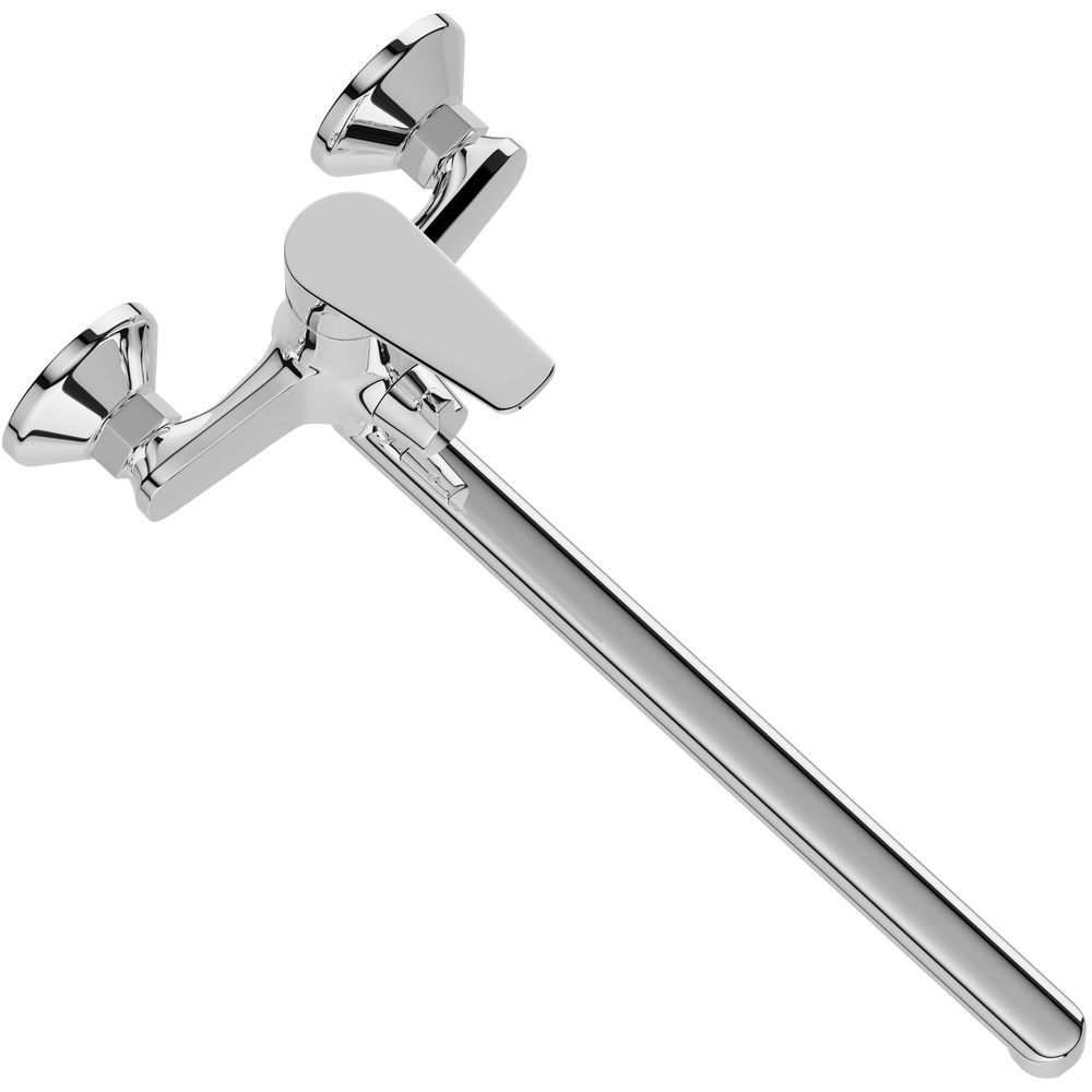 Купить Универсальный смеситель STWORKI Дублин HFDB95000 хром, однорычажный, с длинным изливом, настенный, латунь в Москве с доставкой Универсальный смеситель STWORKI Дублин HFDB95000 хром, однорычажный, с длинным изливом, настенный, латунь