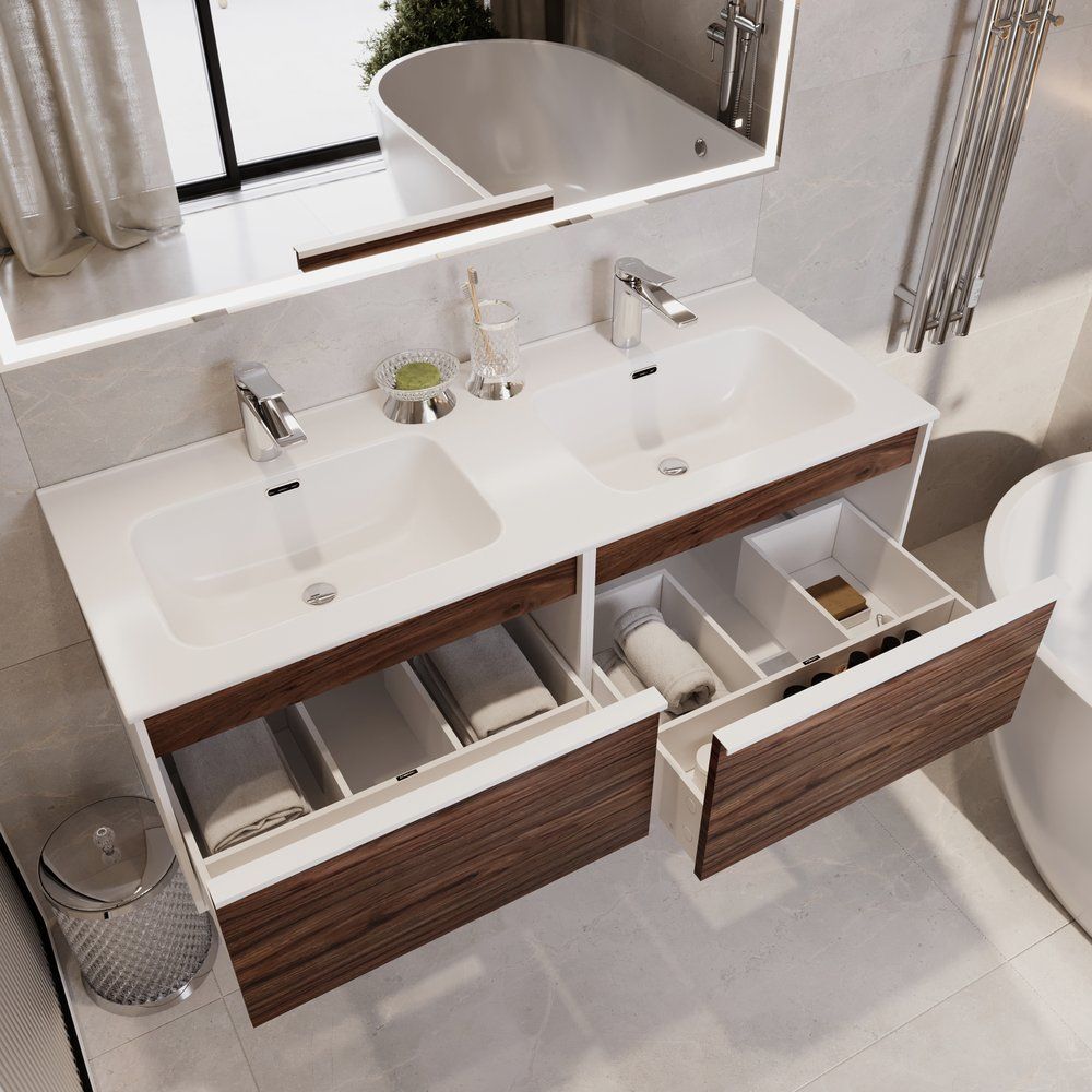 Купить Мебель для ванной STWORKI Вестервик 120 орех каньон в Москве с доставкой Мебель для ванной STWORKI Вестервик 120 орех каньон