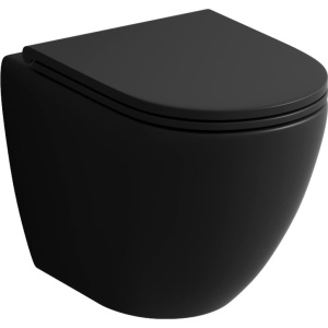 Унитаз подвесной Grossman Торнадо GR-4455BMSQ безободковый, с микролифтом, черный матовый