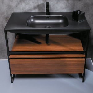 Тумба с раковиной Armadi Art Loft 100 dark wood, напольная