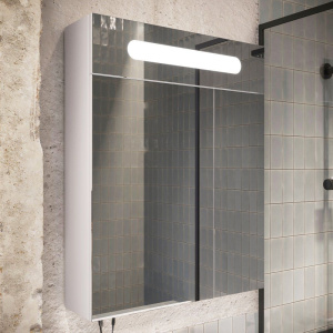 Зеркало-шкаф DIWO Коломна 60 см, навесное, прямоугольное, с подсветкой, белое