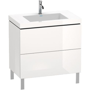 Тумба с раковиной Duravit L-Cube 80, напольная, глянцевая белая