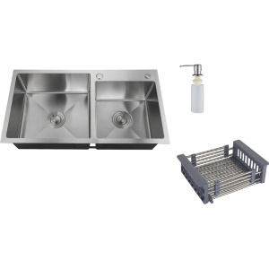 Мойка кухонная РМС MR MR-7843 c корзиной и дозатором, нержавеющая сталь