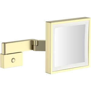 Косметическое зеркало Timo Selene 17074/17 с подсветкой, телескопическое, поворотное, матовое золото Косметическое зеркало Timo Selene 17074/17 с подсветкой, телескопическое, поворотное, матовое золото